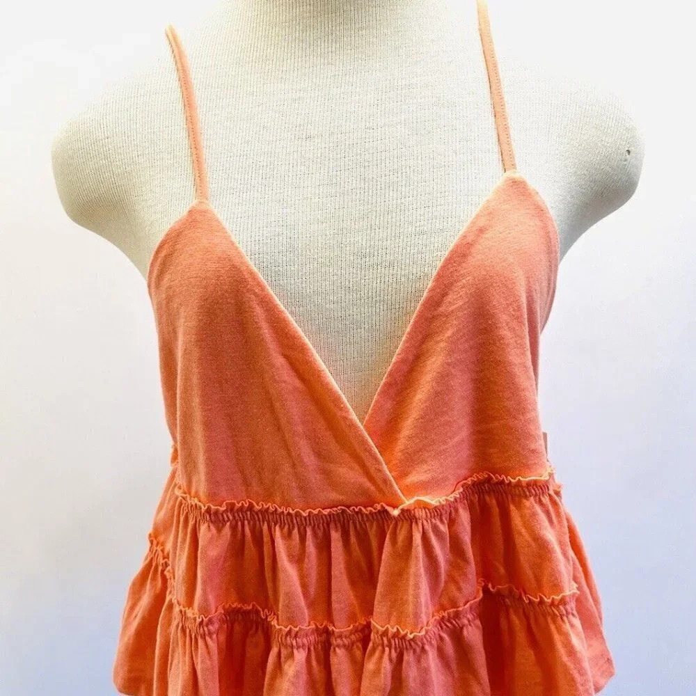 NWT SO GOODS FOR LIFE Juniors Sleeveless Straps Pullover V-Neck Coral Shirt XL